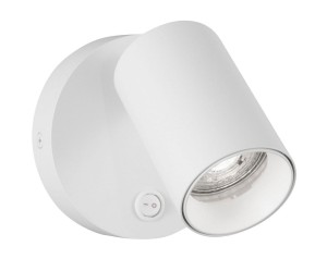 SITGES LE42254 Nowoczesna Lampa Ścienna Walcowa Biała z Włącznikiem