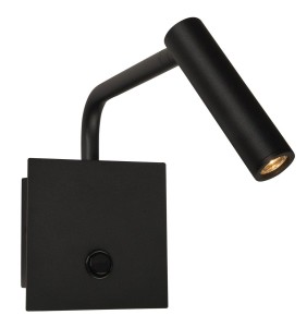 BERISSO LE42259 Czarny aluminiowy reflektor o cylindrycznym kształcie z prostym ramieniem