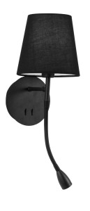BRAGADO LE42269 Lampa ścienna nowoczesna z aluminiowym ramieniem i tkaninowym kloszem stożkowym