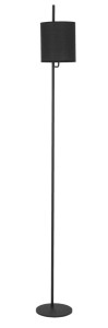 BRUNETE LE42273 Lampa podłogowa Elegancka czarna lampa o cylindrycznym kloszu z tkaniny
