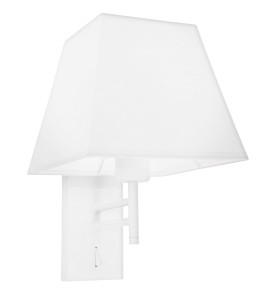 CAFETAL LE42278 Nowoczesna lampa ścienna z prostokątnym kloszem aluminiowa biała