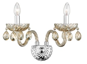 CARRENO LE42298 Klasyczna lampa ścienna dwuramienna z kryształowymi detalami elegancki design