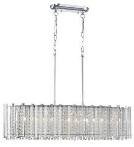 CASILDA LE42306 Nowoczesna lampa wisząca prostokątna z kryształami
