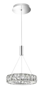 CERRITO LE42319 Nowoczesna lampa wisząca o okrągłym kształcie z kryształowymi elementami  Jasne oświetlenie