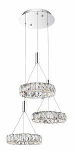 CERRITO LE42320 Trójkołowa lampa wisząca nowoczesna z kryształami  Jasne oświetlenie