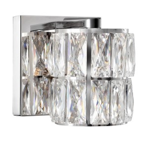 CHARATA LE42324 Nowoczesna lampa ścienna z kryształowymi elementami cylindryczny kształt elegancki design