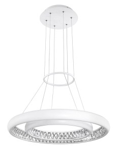 CHIMBAS LE42331 Nowoczesna lampa wisząca o podwójnym pierścieniowym kształcie z kryształami