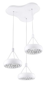 CHIMBAS LE42332 Nowoczesna lampa wisząca Trzy okrągłe klosze z kryształami Elegancka