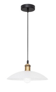 GUACARA LE42378 Nowoczesna lampa wisząca o płaskim kloszu z fakturowanego szkła Elegancka lampa
