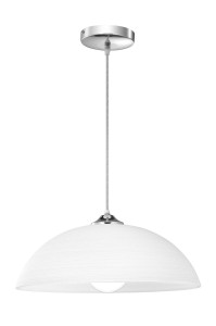 HERNANI LE42389 Lampa wisząca Klasyczna Biała z Kloszem w Kształcie Półkuli Elegancka