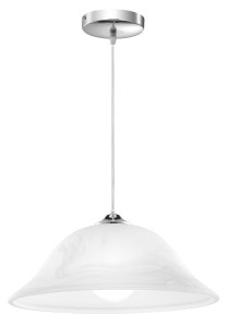 HERNANI LE42401 Lampa wisząca Klasyczna Biała z mlecznym kloszem w kształcie dzwonu