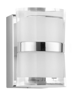 LEGANES LE42427 Lampa łazienkowa chromowana o cylindrycznym kształcie z mlecznym akrylem