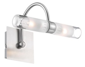 LIMACHE LE42430 Lampa łazienkowa dwupunktowa o cylindrycznym kloszu z satynowego niklu