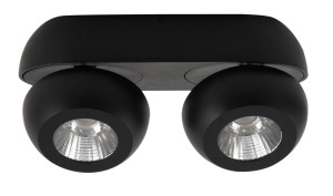 MALAMBO LE42453 Lampa sufitowa nowoczesna Dwu-punktowa o kulistym kształcie Czarna aluminiowa