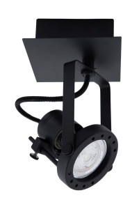 MARIARA LE42465 Czarny metalowy reflektor obrotowy z kwadratową podstawą