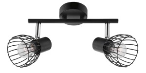 MATURIN LE42474 Czarny reflektor dwupunktowy z klatką metalową