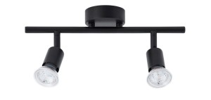 MENDOZA LE42483 Czarny reflektor sufitowy dwupunktowy o cylindrycznym kształcie