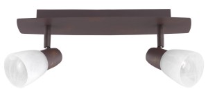 Miranda LE42501 Dwupunktowy Reflektor Rdzawy z Kloszami z Alabastru Elegancki Design