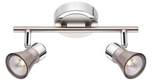 MULCHEN LE42508 Dwóch ramionowy reflektor sufitowy chrom aluminiowy z ruchomymi kloszami