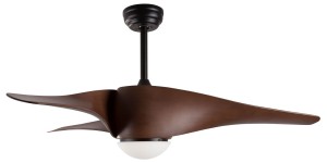 SAMPUES LE42553 Nowoczesna lampa wisząca o organicznym kształcie brązowa z drewnianymi łopatkami