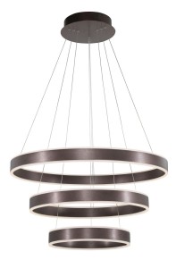 SEVILLA LE99324 Nowoczesna lampa wisząca Trzy pierścienie brązowy aluminium 800x1200 mm