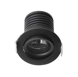THARSIS LE61332 Lampa natynkowa LED o cylindrycznym kształcie czarna aluminiowa
