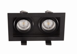 ARROYITO LE61384 Lampa natynkowa dwupunktowa prostokątna czarna aluminiowa
