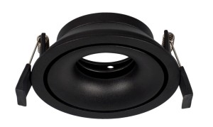AYAMONTE LE61407 Oczko LED sufitowe Czarne aluminiowe o wpuszczanym, cylindrycznym kształcie