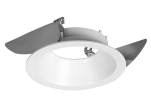 CALABOZO LE61413 Oczko LED sufitowe Białe aluminiowe o owalnym kształcie z dodatkowym elementem odbijającym światło