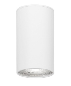 CARUPANO LE61436 Lampa stołowa cylindryczna biała z aluminiową oprawą