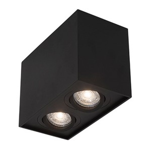 CHIVACOA LE61453 Lampa sufitowa prostopadłościenna czarna aluminiowa dwupunktowa