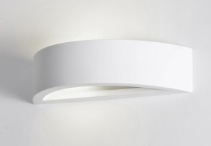 COMODORO LE61498 Nowoczesna lampa ścienna gipsowa o łukowatym kształcie  z efektem rozproszonego światła