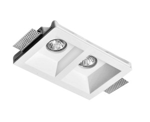 FERNANDO LE61534 Oczko sufitowe LED prostokątne gipsowe dwupunktowe białe