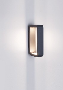 CANUELAS LE71332 Kinkiet zewnętrzny prostokątny aluminiowy szary z efektem świetlnym