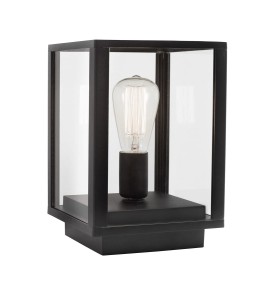 PENAFLOR LE71351 Ogrodowa lampa stojąca kwadratowa czarna z przezroczystym szkłem