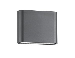 MADRYN LE71369 Kinkiet zewnętrzny prostokątny szary aluminiowo-szklany odporny na warunki atmosferyczne