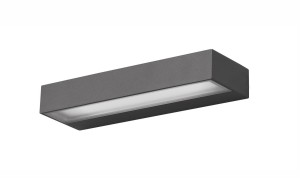 QUINTERO LE71375 Kinkiet zewnętrzny prostokątny szary z aluminiowo-szklaną oprawą LED o wysokiej odporności na warunki atmosferyczne IP65