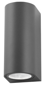 RANCAGUA LE71378 Kinkiet zewnętrzny cylindryczny szary aluminiowo-szklany odporny na warunki atmosferyczne