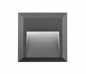 TERRASSA LE71437 Kinkiet zewnętrzny LED kwadratowy szary odporny na warunki atmosferyczne