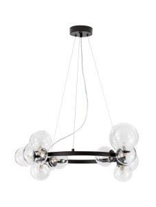 PARLA LE42601 Nowoczesna lampa wisząca o okrągłym kształcie z 11 szklanymi kulami Elegancka lampa
