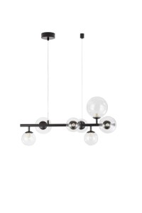 PARLA LE42602 Nowoczesna lampa wisząca z siedmioma szklanymi kulami Elegancka lampa o liniowym kształcie