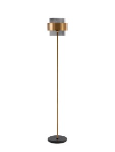 VIEJA LE42627 Lampa podłogowa złota z cylindrycznym abażurem