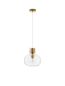 PADRE LE42633 Nowoczesna lampa wisząca o owalnym kształcie złota i szkła