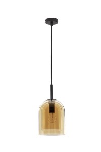 BONAO LE42642 Nowoczesna lampa wisząca o cylindrycznym kloszu z bursztynowego szkła