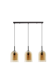 BONAO LE42644 Trójramienna lampa wisząca nowoczesna o łukowatym kształcie z metalu i szkła