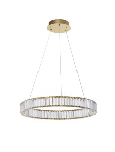 BAUTA LE42674 Lampa wisząca LED okrągła z kryształami złota i ściemnianiem zewnętrznym