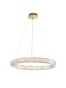 BAUTA LE42675 Lampa wisząca LED złota okrągła z kryształami efektowna