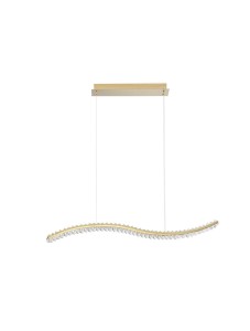 BAUTA LE42677 Lampa wisząca LED Elegancka złota lampa o falistym kształcie z kryształowymi elementami