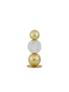 PONCE LE42704 Lampa stołowa Trzy kuliste klosze złota i szkło elegancki design