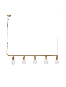 BANI LE42712 Nowoczesna lampa wisząca pięć źródeł złota linia kryształowe klosze